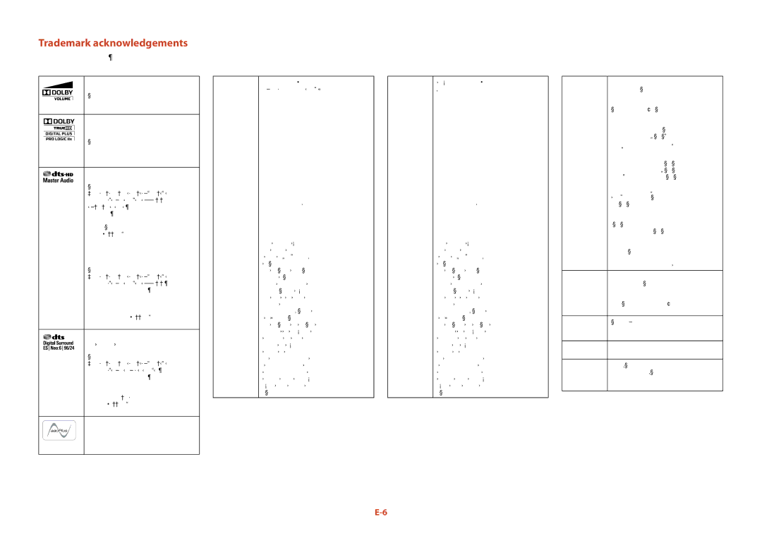 Arcam AV888, AVR600, AVR500 manual Trademark acknowledgements 