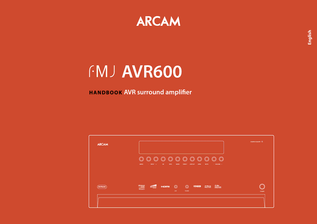 Arcam AVR600 manual N d b o o k AVR surround amplifier 