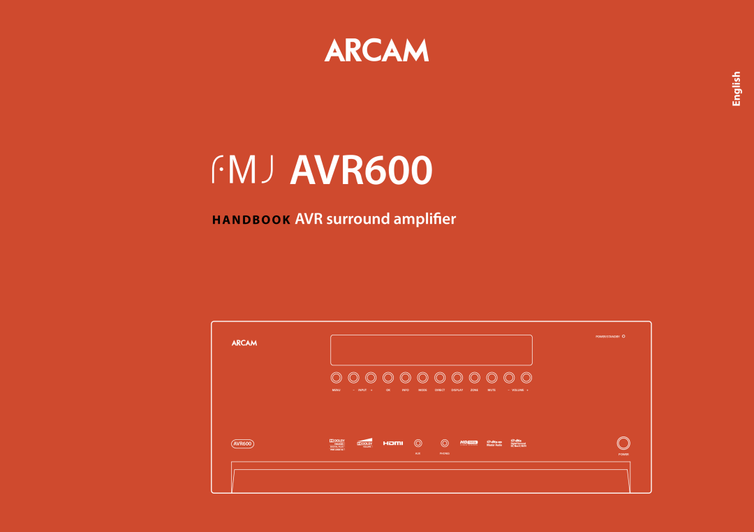 Arcam manual English, AVR600 / AV888 