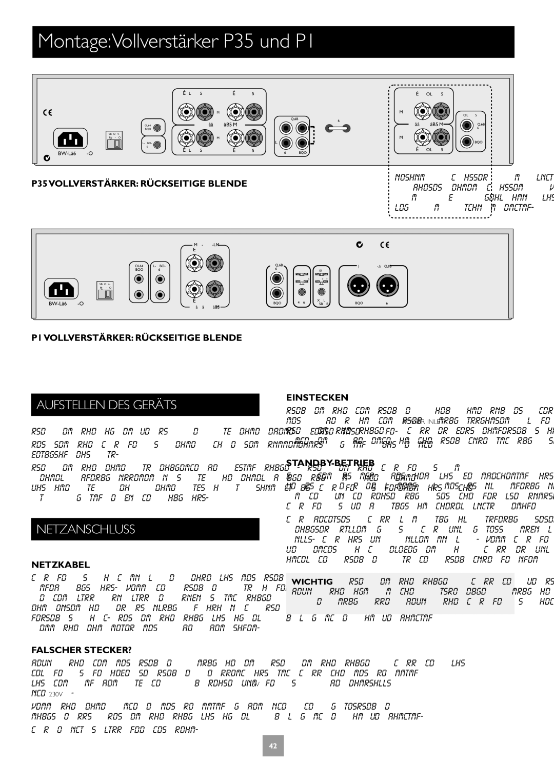 Arcam C30, P35 manual MontageVollverstärker P35 und P1, P1 Vollverstärker Rückseitige Blende, Optional drittes Kanalmodul 