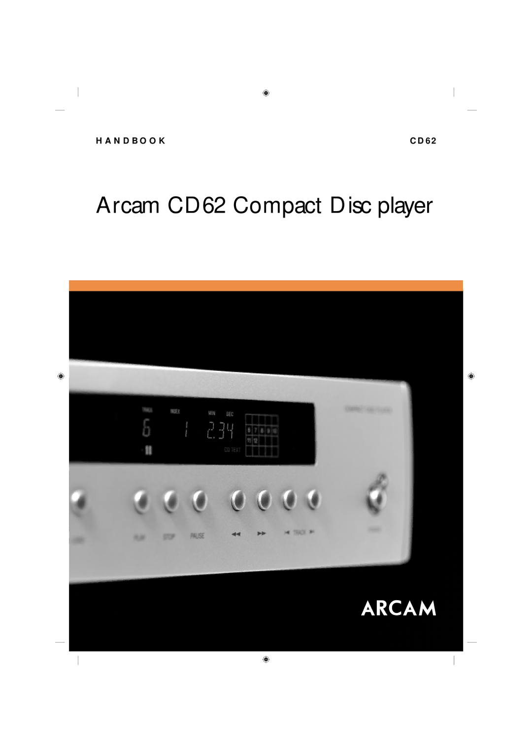 Arcam manual Arcam CD62 Compact Disc player 