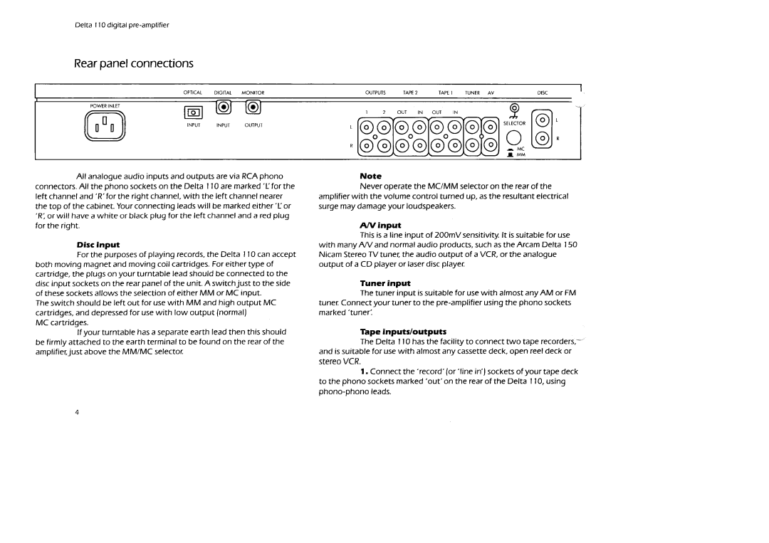 Arcam Delta 110 manual 