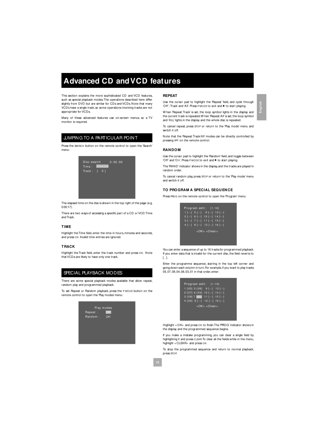 Arcam DV27 manual Advanced CD and VCD features, Track 