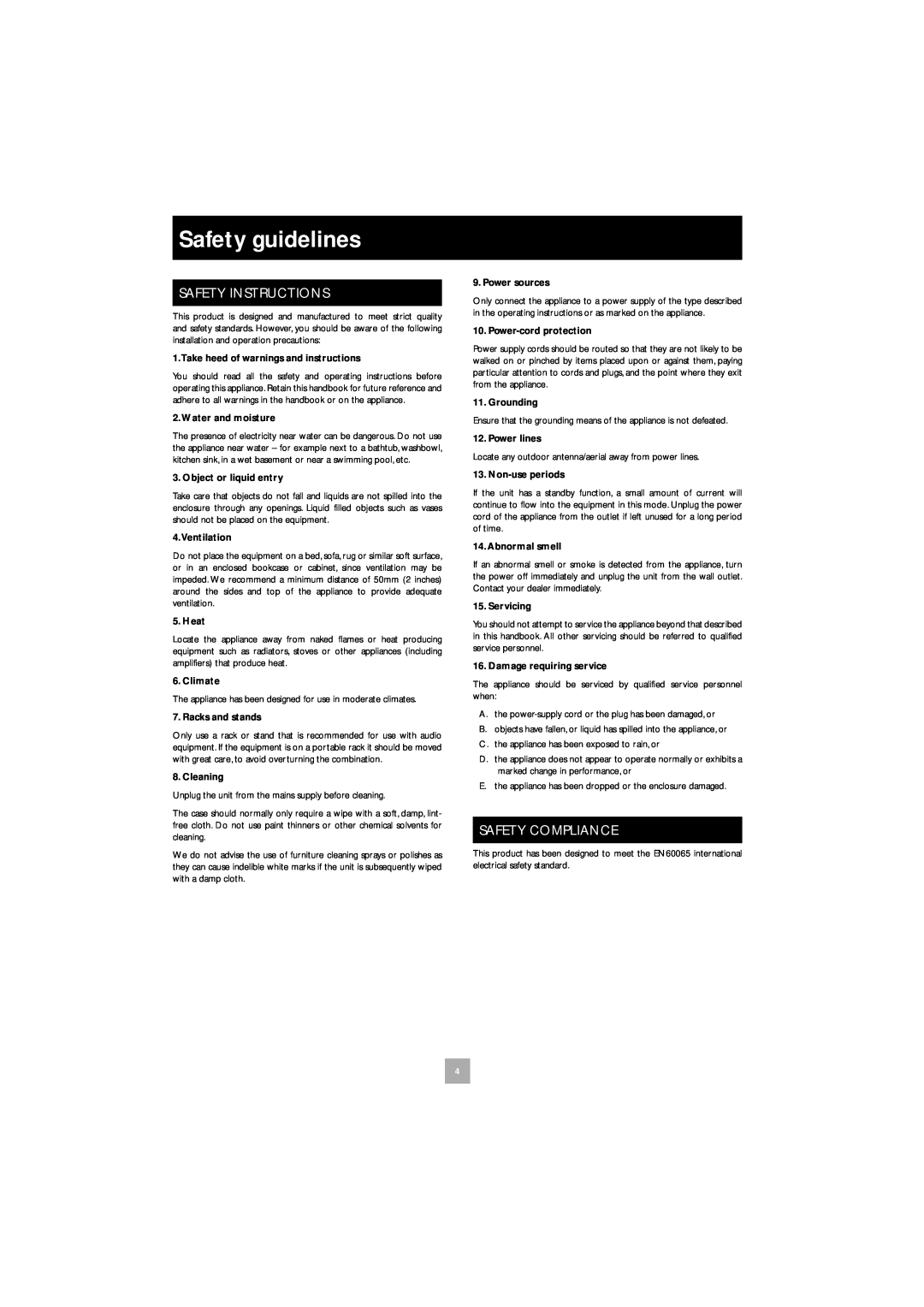 Arcam DV27 manual Safety guidelines, Safety Instructions, Safety Compliance 