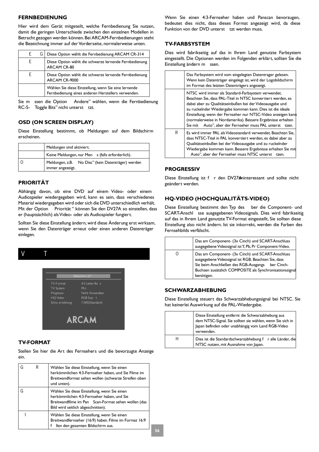 Arcam DV27A manual Video 