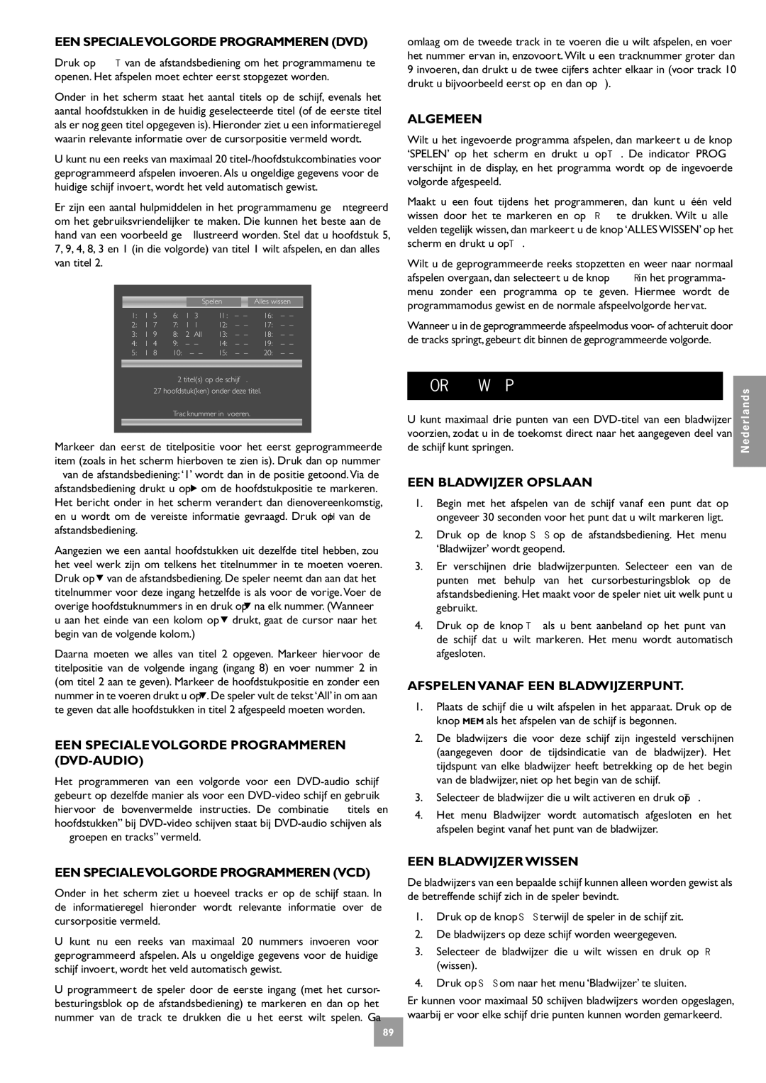 Arcam DV27A manual ‘Bladwijzer’ 