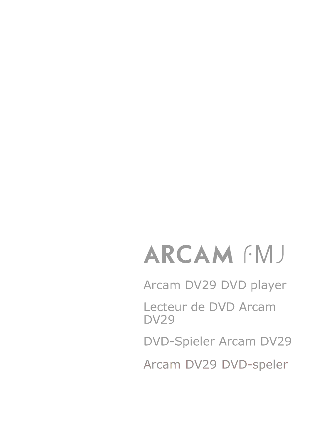 Arcam DV29 manual 