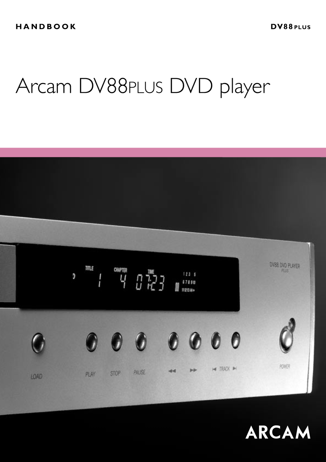 Arcam manual Arcam DV88PLUS DVD player 