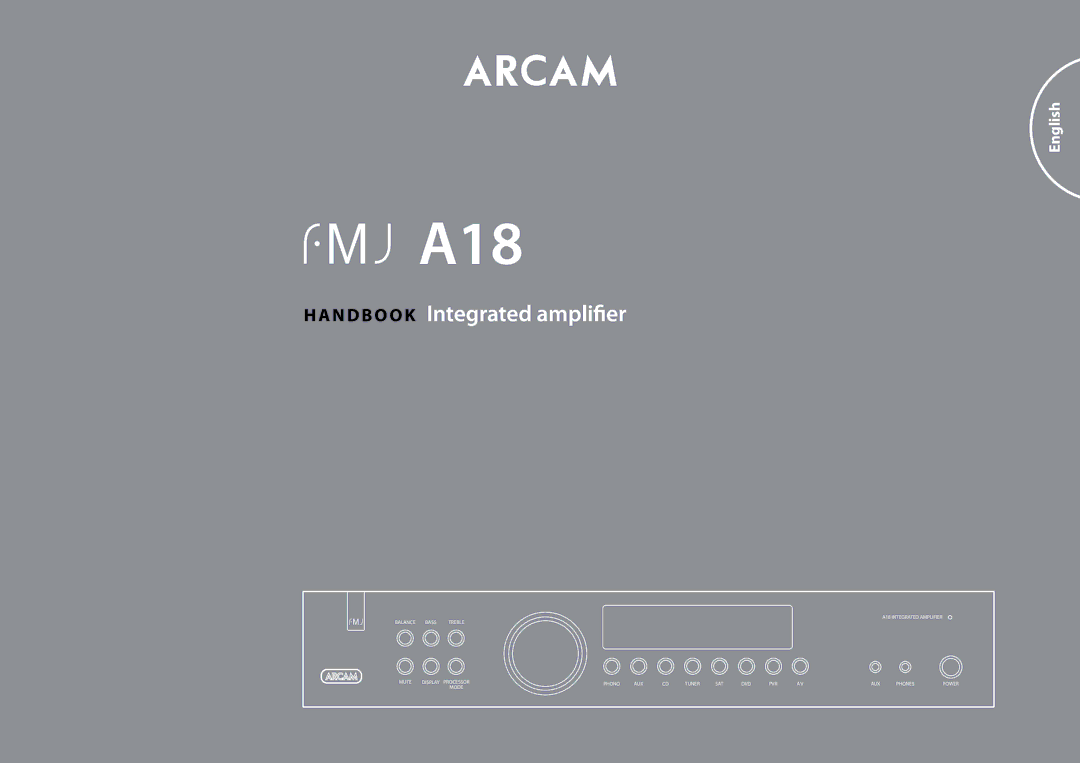 Arcam FMJ A18 manual N d b o o k Integrated amplifier 