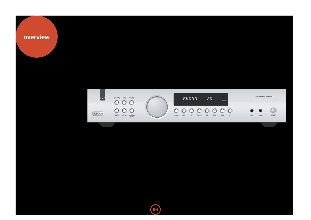 Arcam FMJ A18 manual overview, phONO 