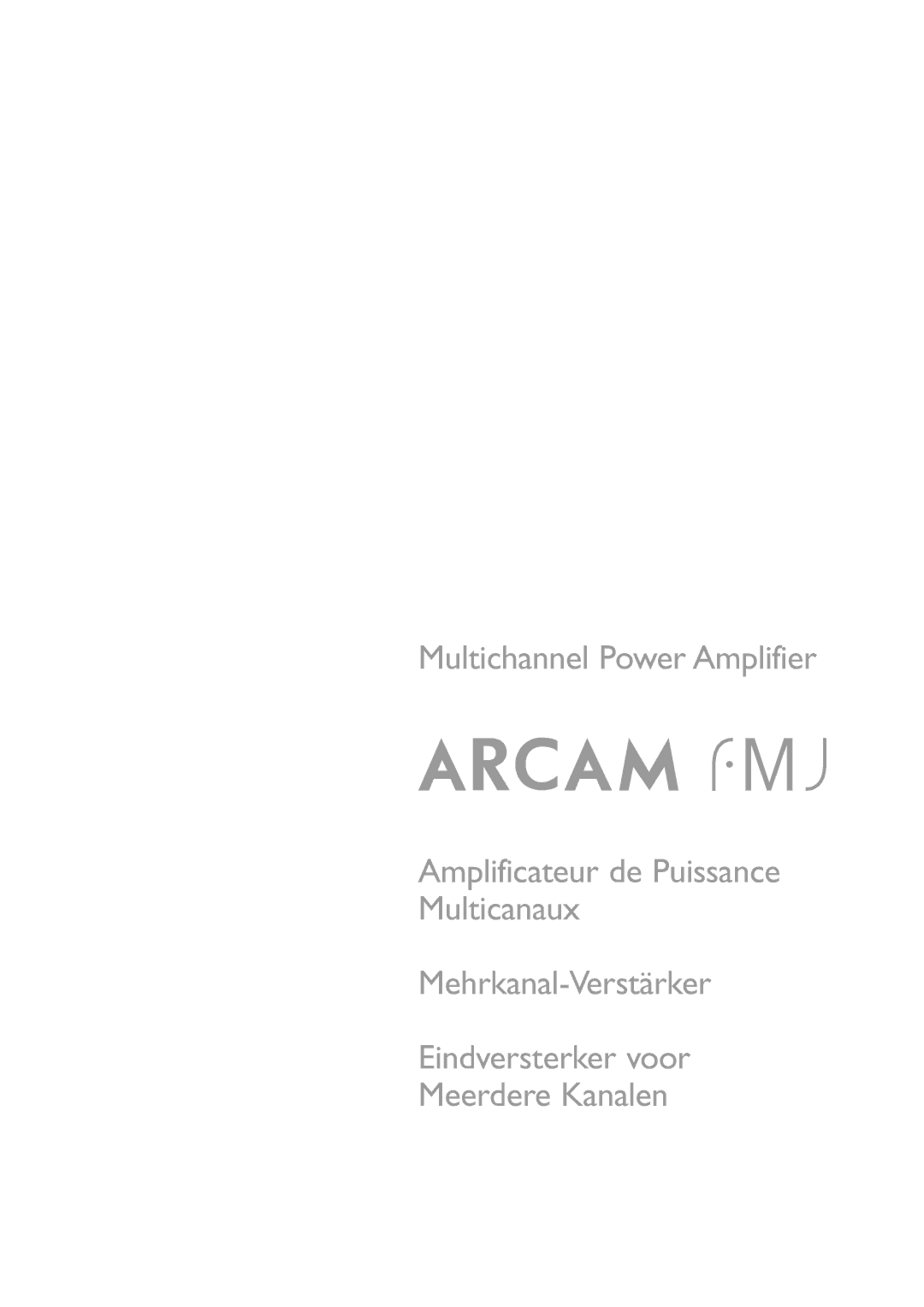 Arcam Multichannel Power Amplifier manual 