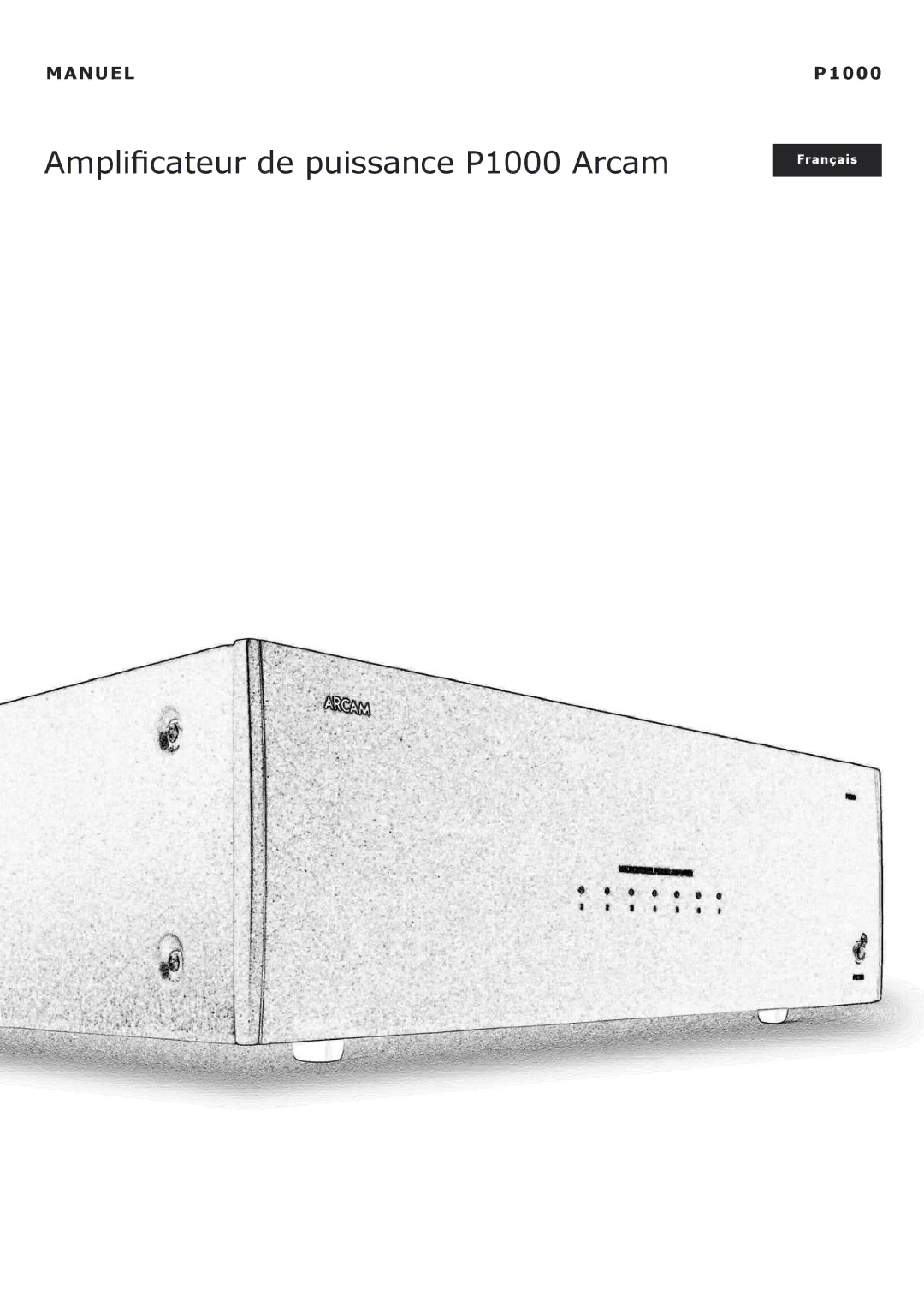 Arcam manual Amplificateur de puissance P1000 Arcam 