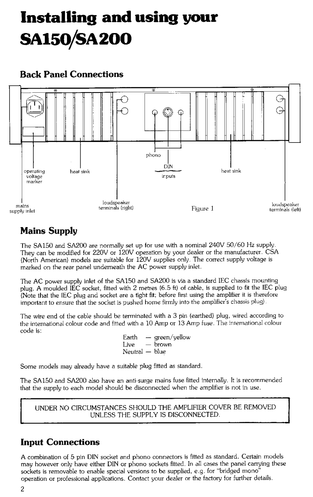 Arcam SA150, SA200 manual 