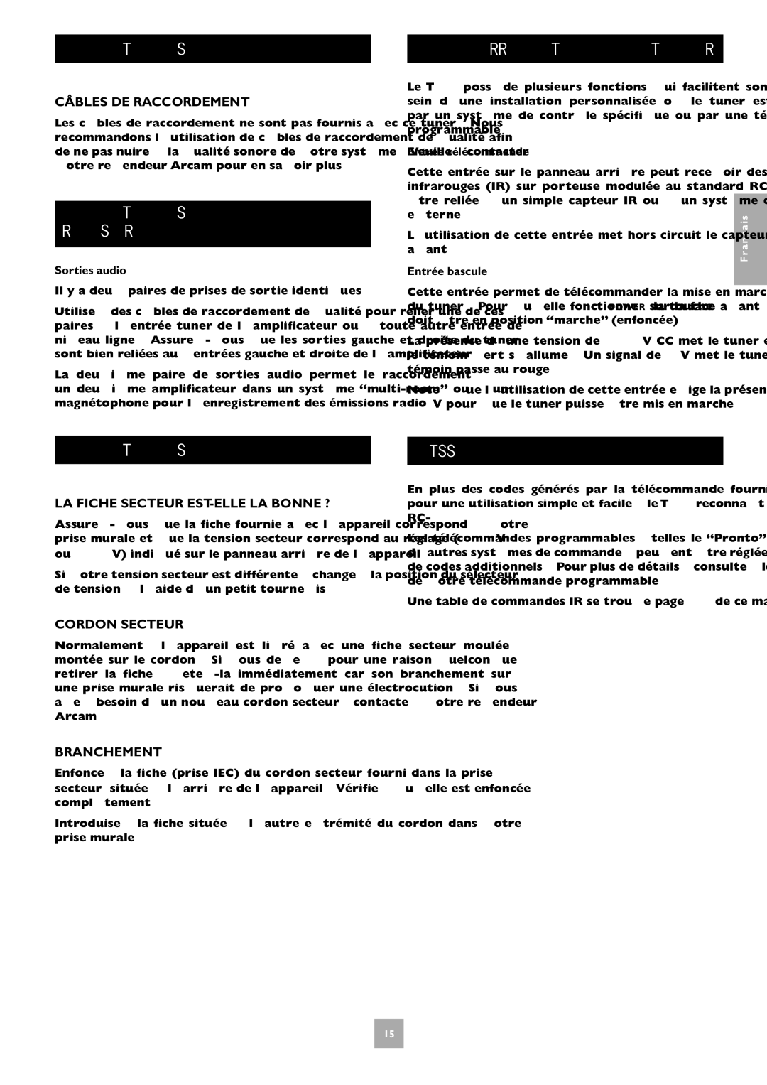 Arcam T31 manual Raccordement À D’AUTRES Appareils, Raccordement DU Tuner À ’AMPLIFICATEUR, Installation Personnalisée 