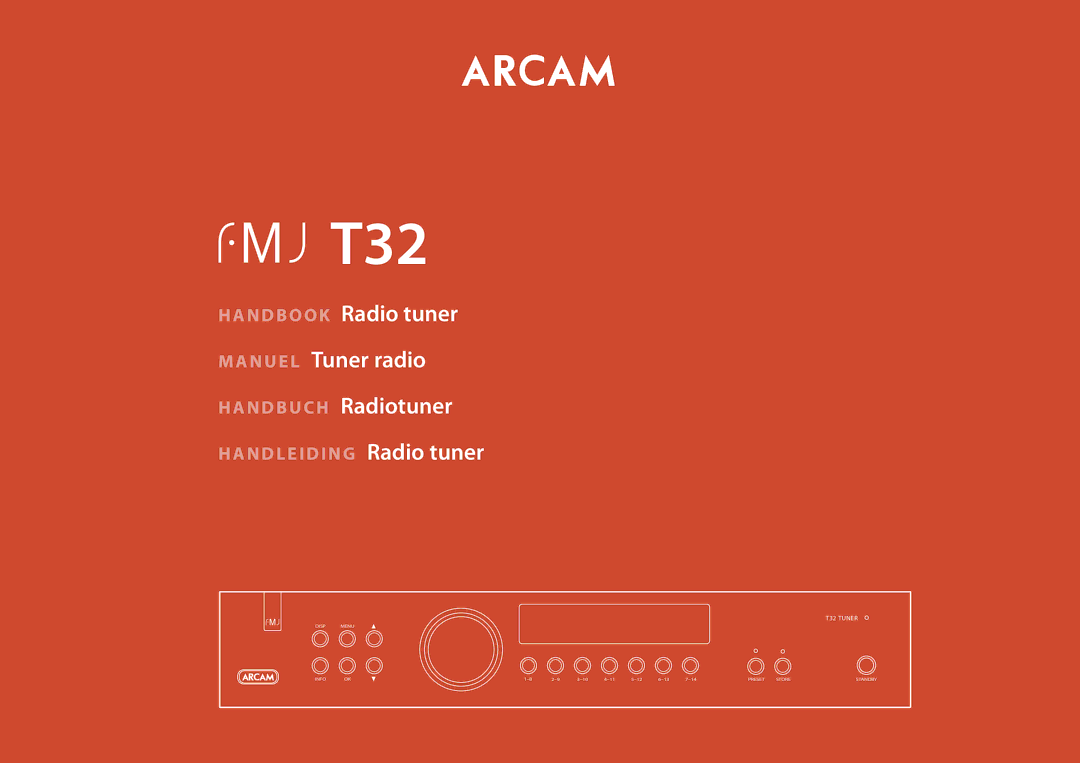 Arcam T32 manual Handbook Radio tuner Manuel Tuner radio Handbuch Radiotuner 