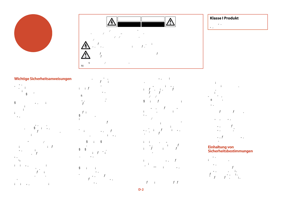 Arcam T32 manual Sicherheits Richtlinien, Klasse I Produkt 