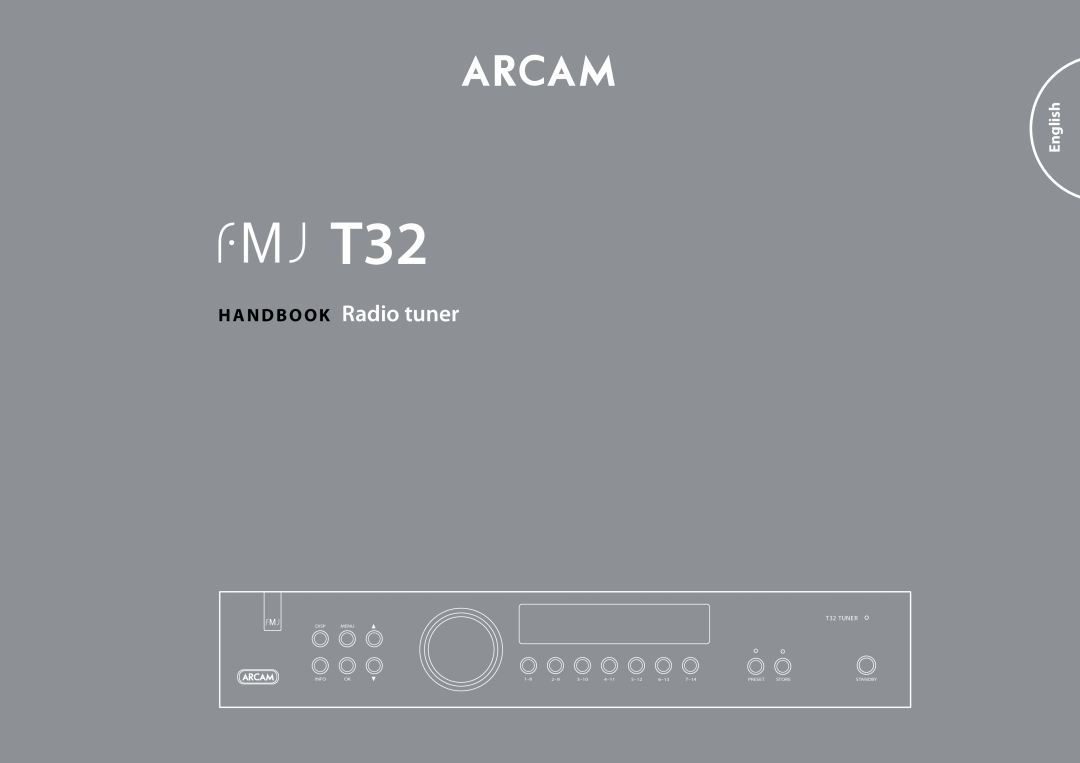 Arcam T32 manual HA N D B O O K Radio tuner, English 