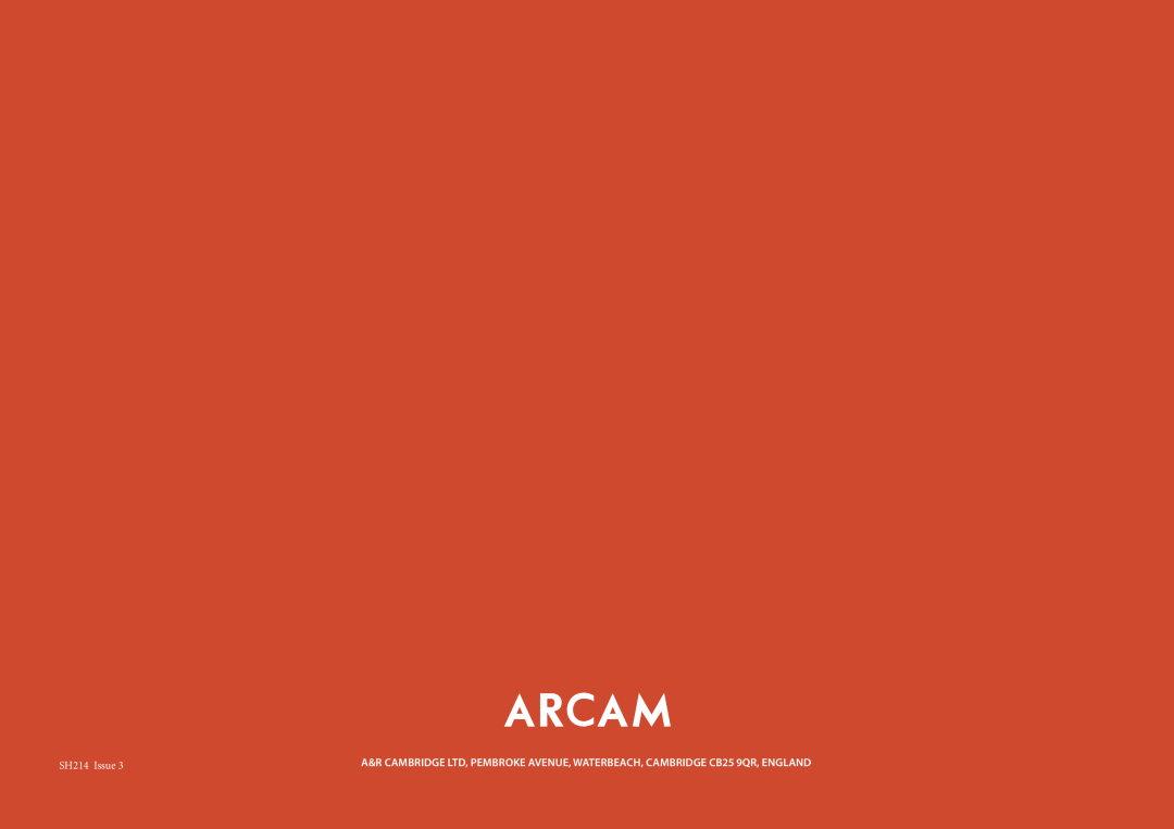Arcam T32 manual SH214 Issue 