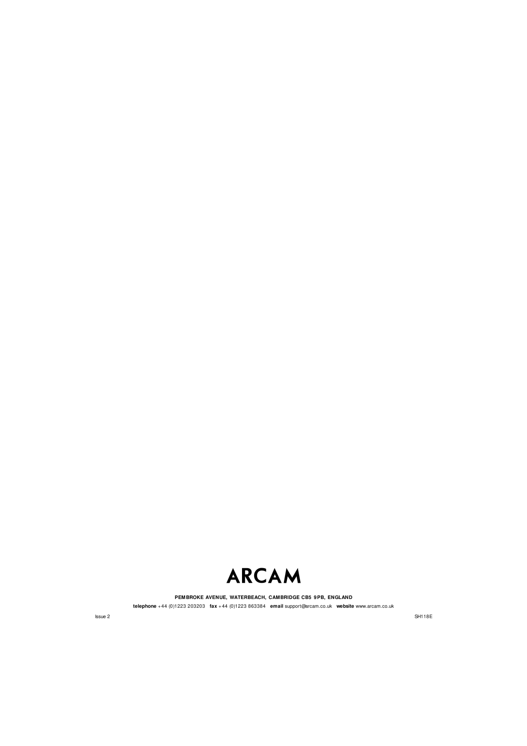 Arcam T61 manual Pembroke AVENUE, WATERBEACH, Cambridge CB5 9PB, England, Telephone +44 01223 Issue 