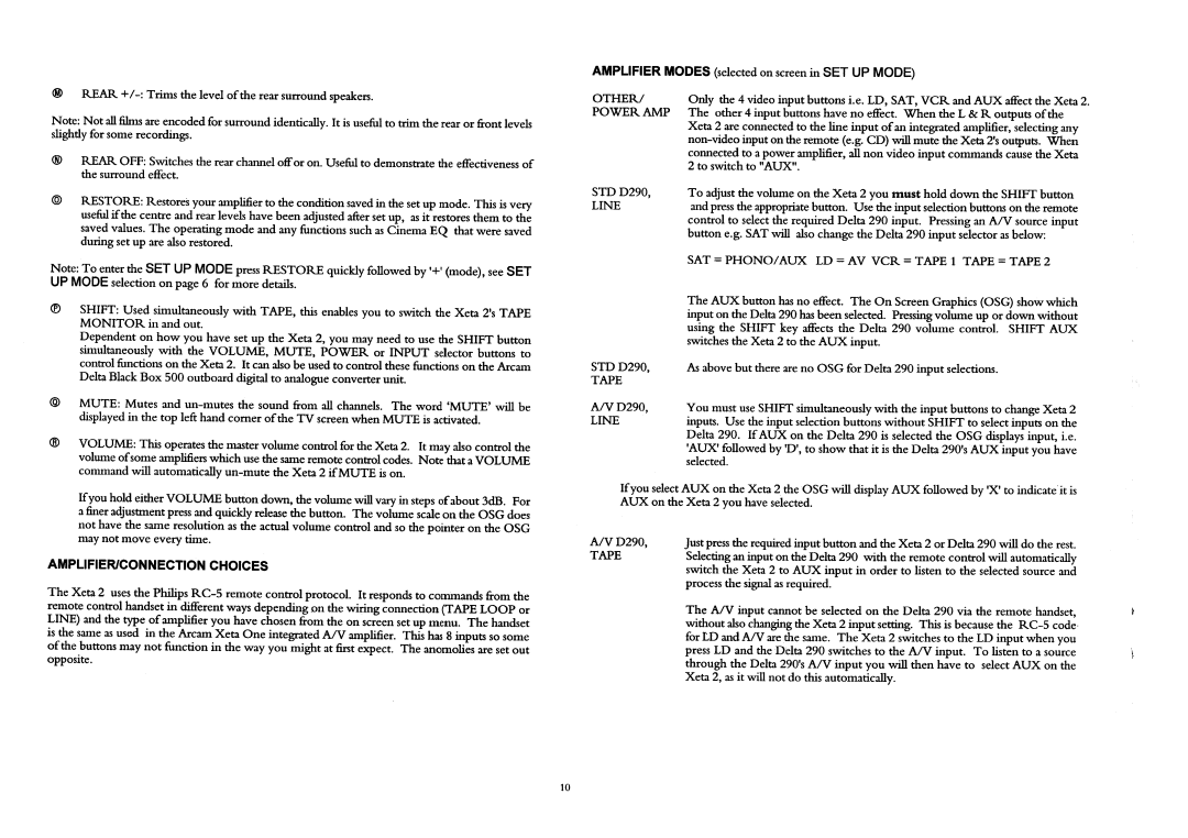 Arcam XETA 2 manual 