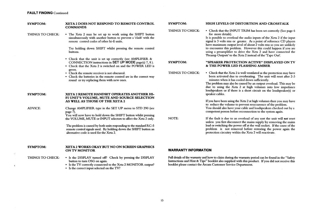 Arcam XETA 2 manual 