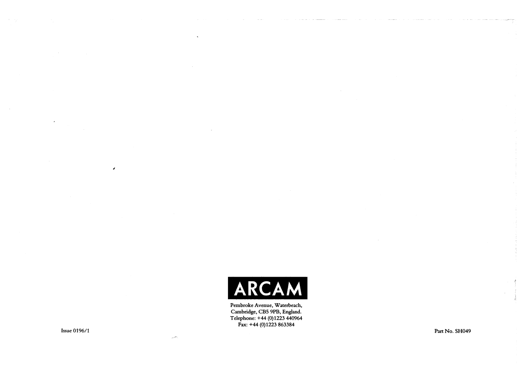 Arcam XETA 2 manual 