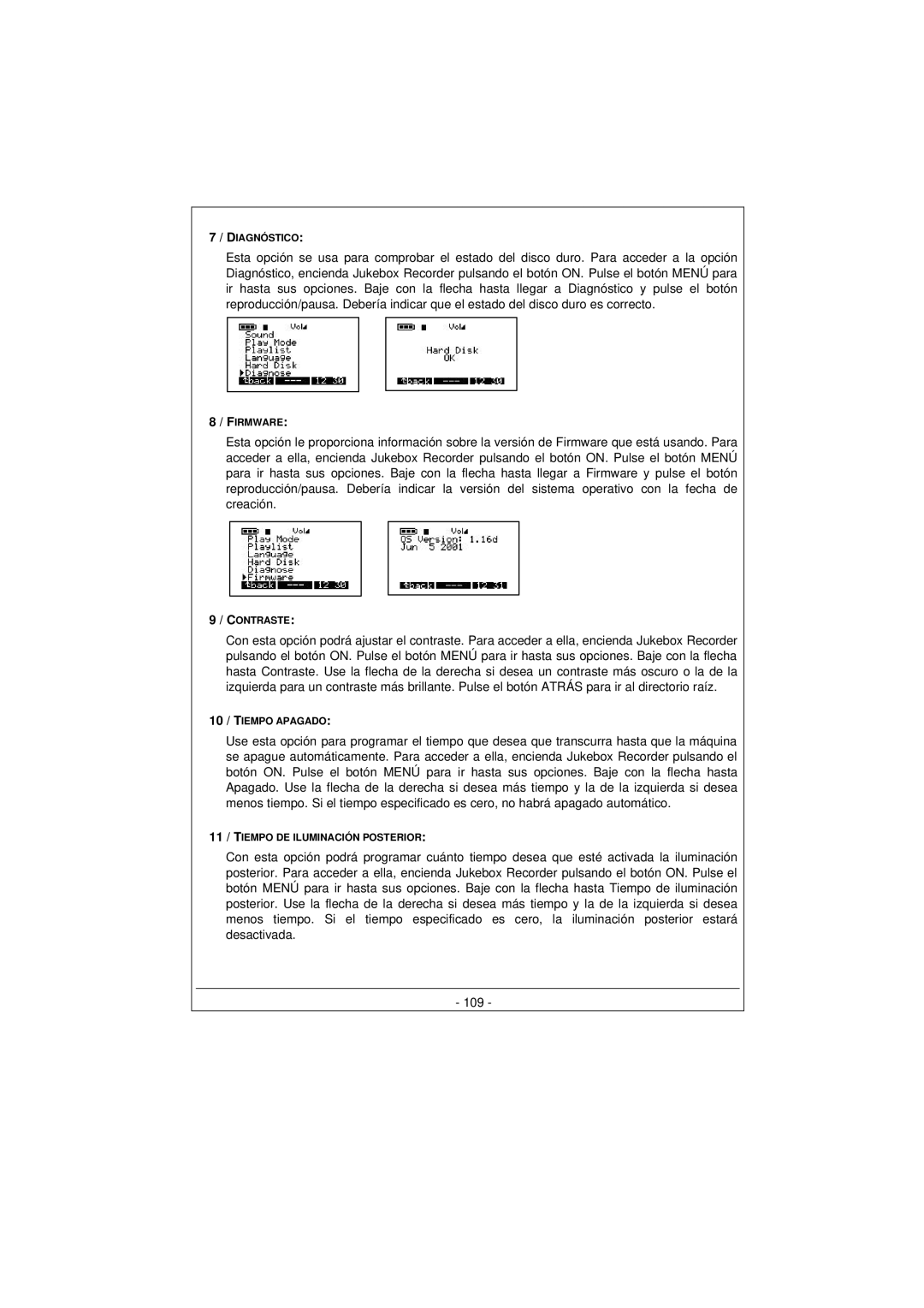 Archos 100628 manual Diagnóstico 