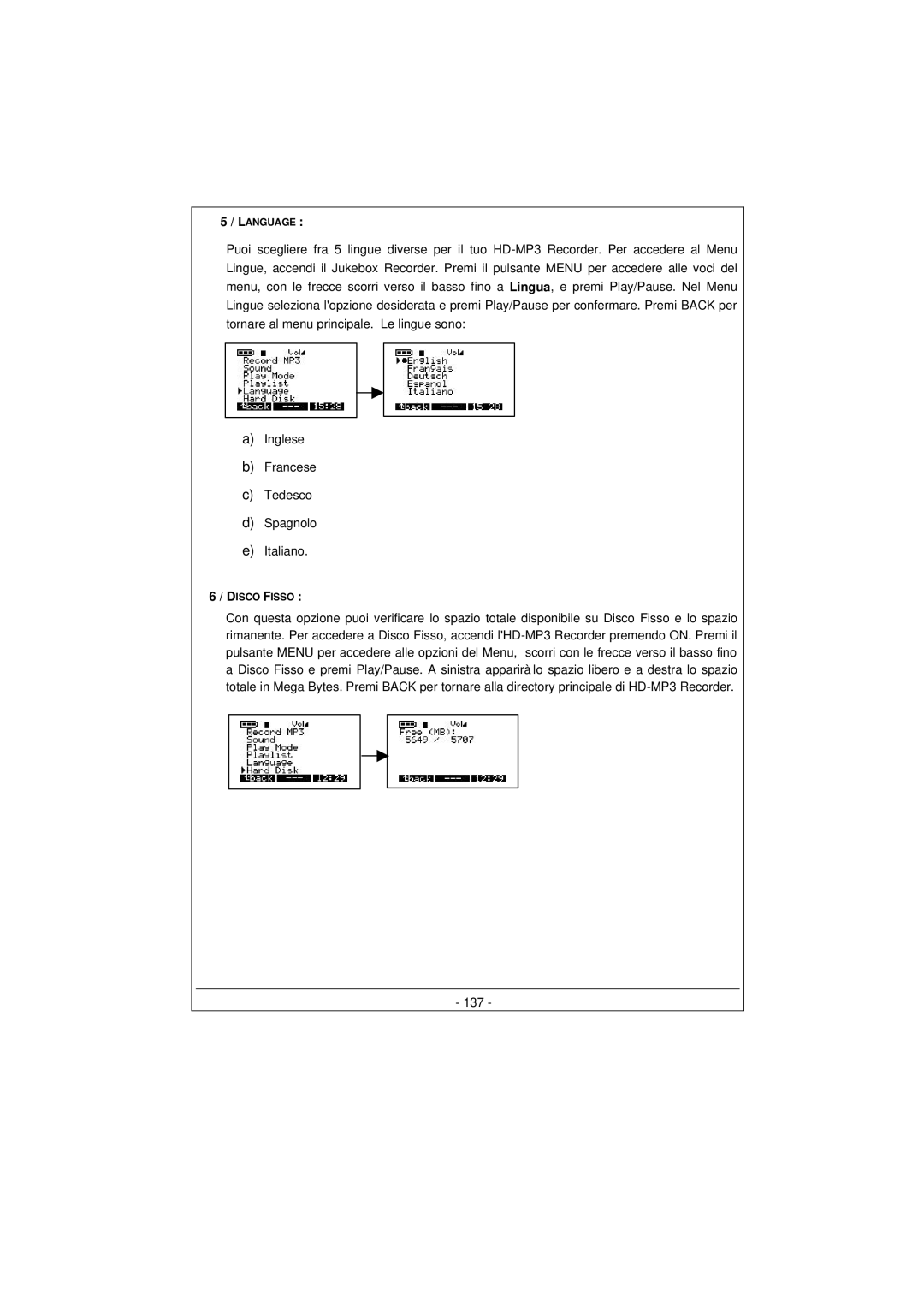 Archos 100628 manual Disco Fisso 