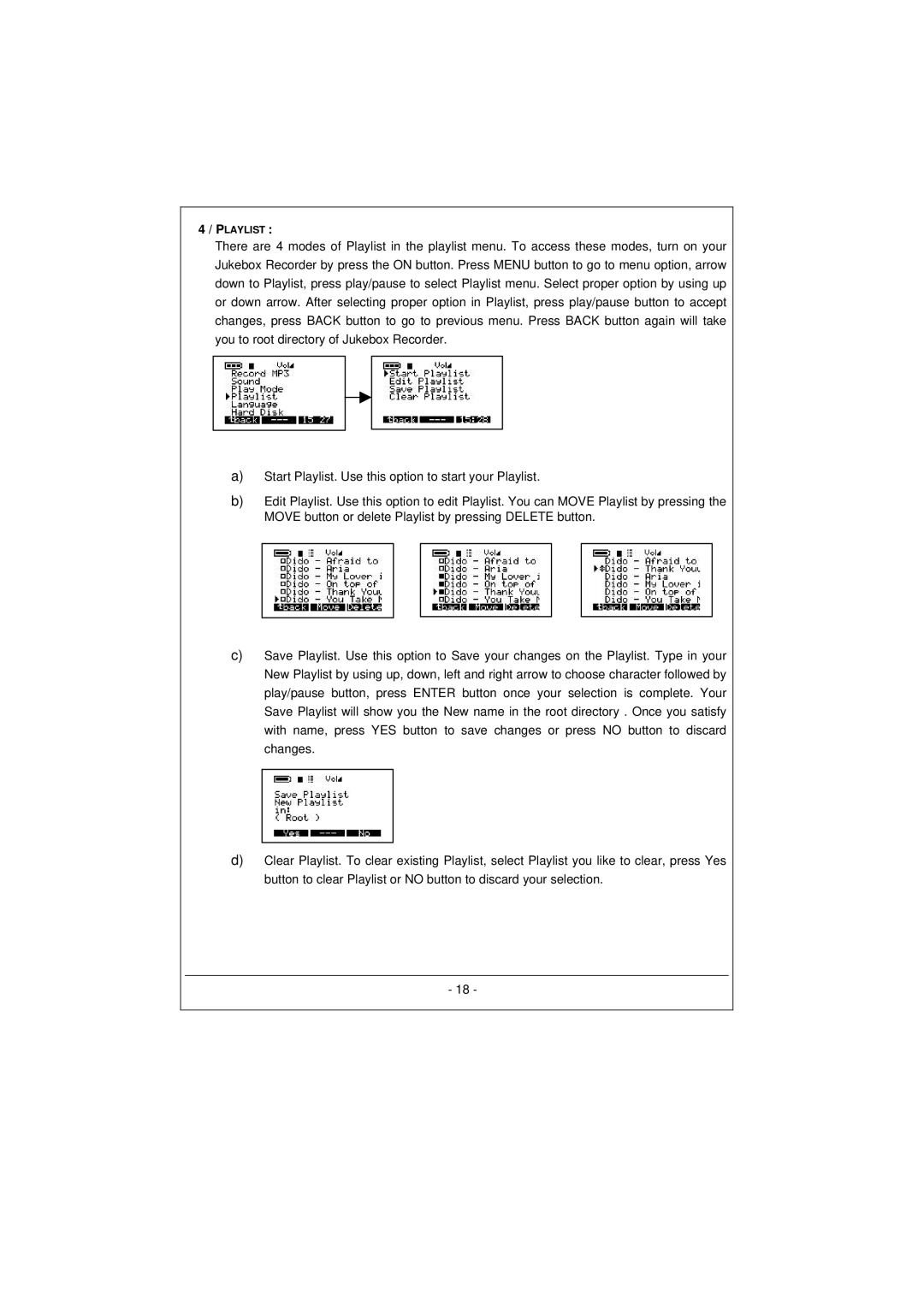 Archos 100628 manual Playlist 