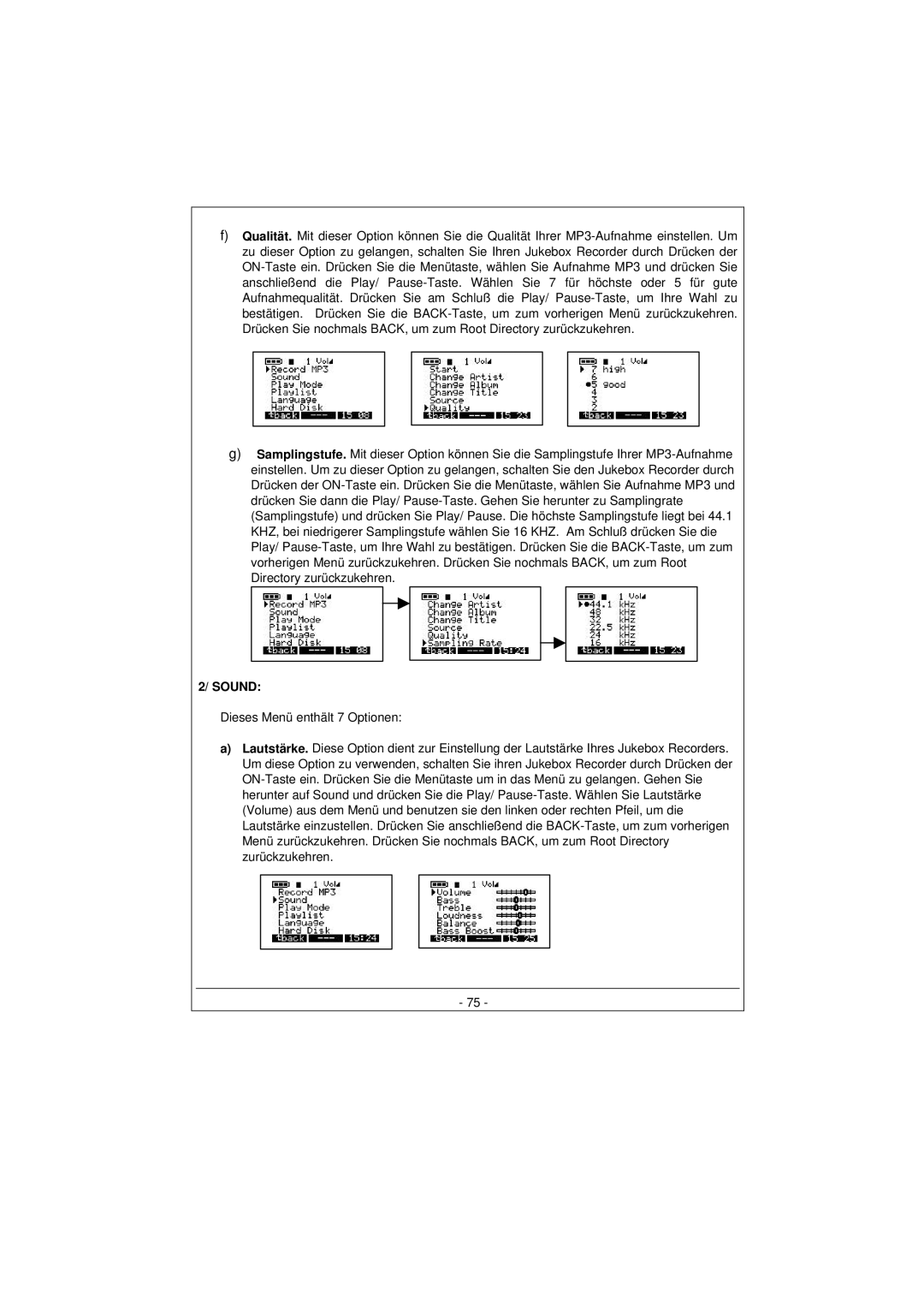 Archos 100628 manual Sound 