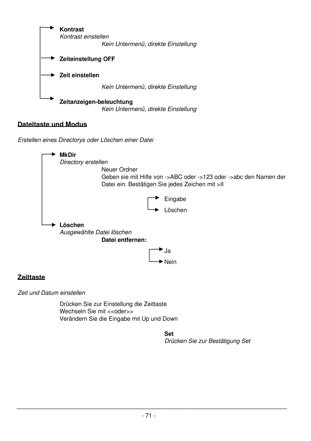 Archos 101 420V40 manual Dateitaste und Modus, Zeittaste 