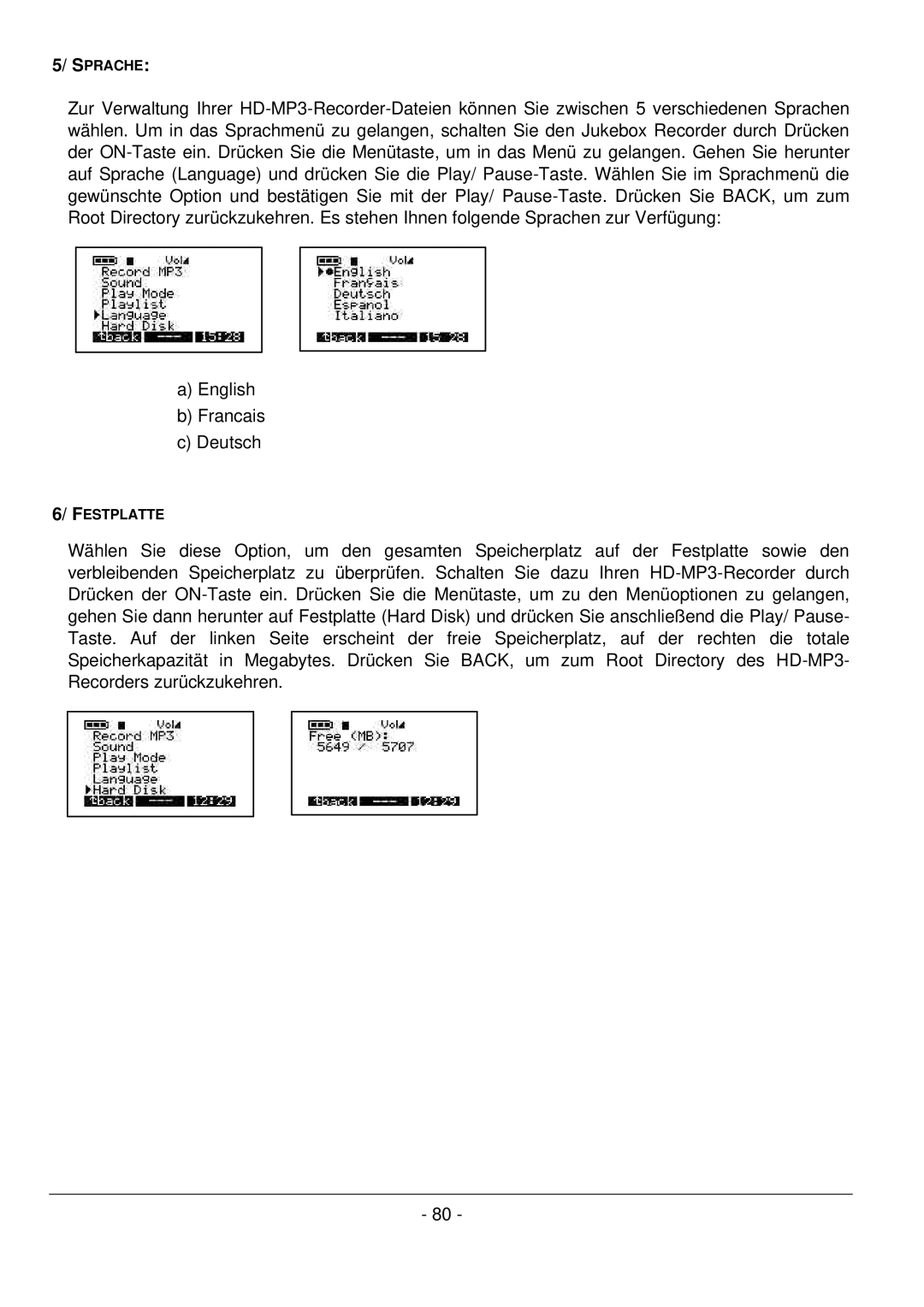 Archos 101 420V40 manual Sprache 