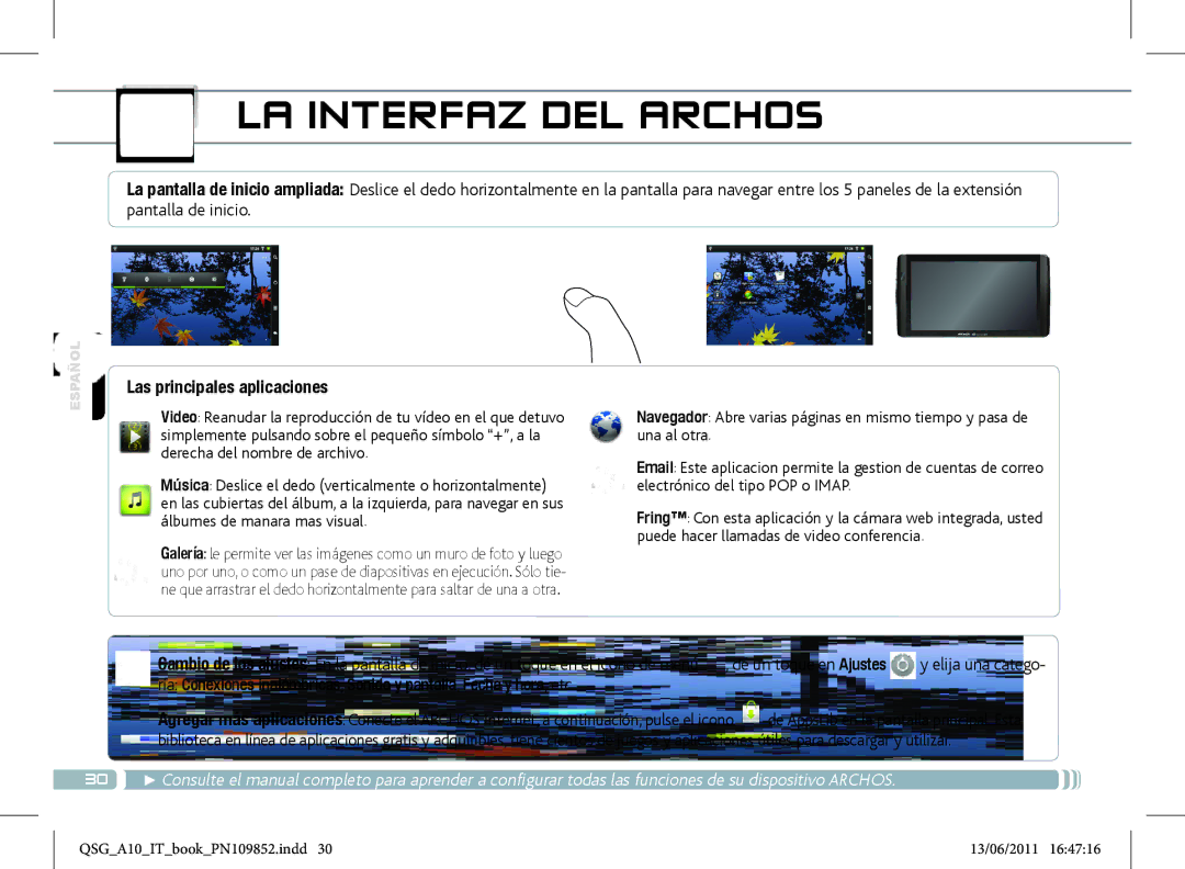 Archos 101 manual Las principales aplicaciones 