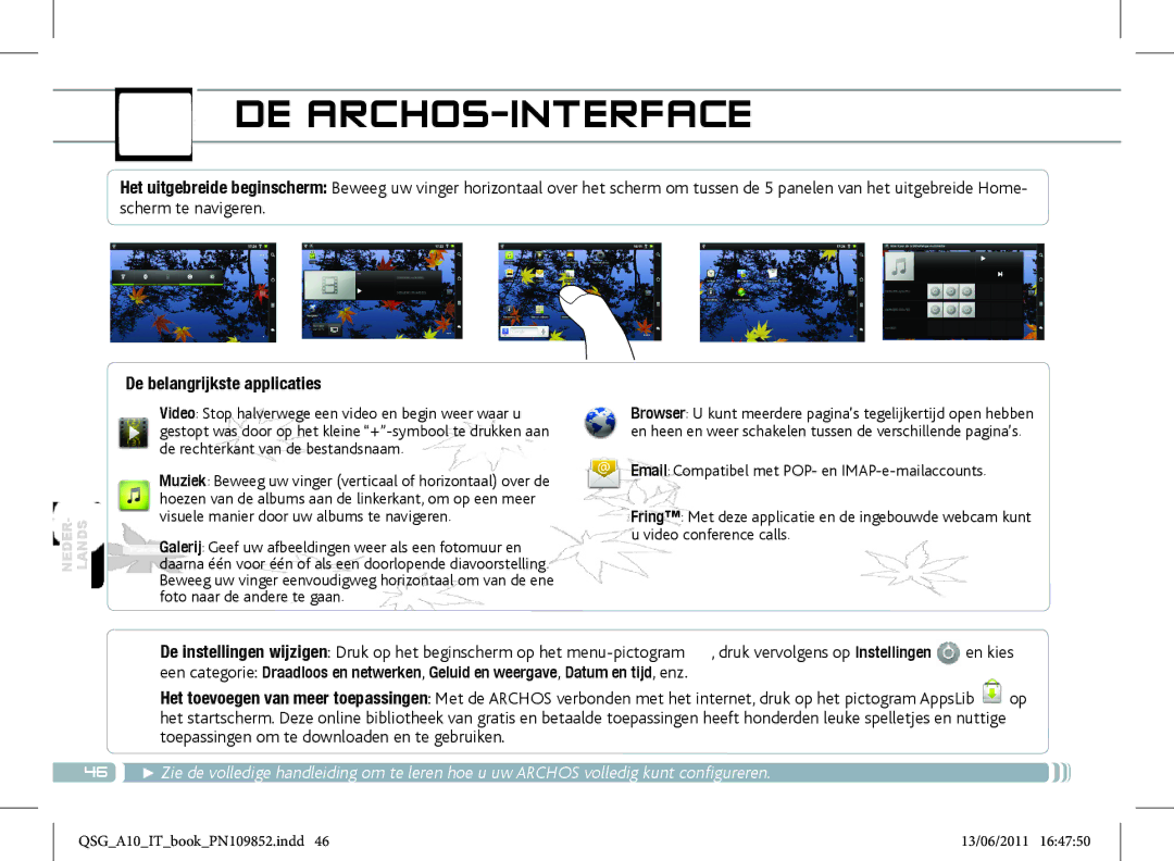 Archos 101 manual De belangrijkste applicaties 