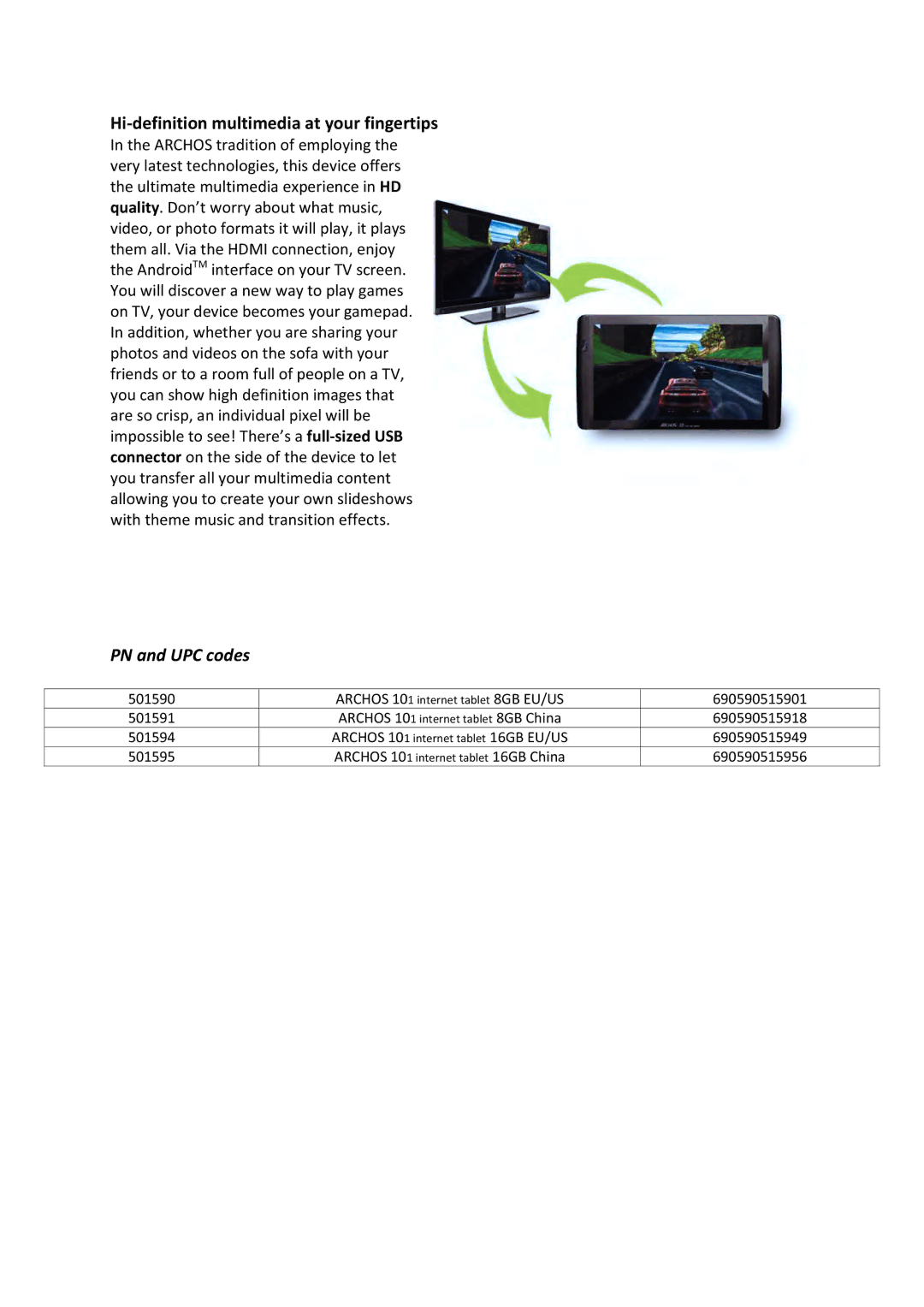 Archos 101 manual 690590515918 