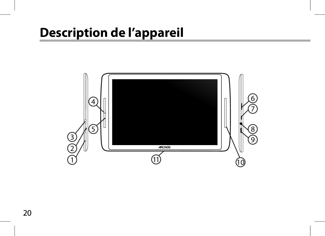 Archos 101XS user manual Description de l’appareil 