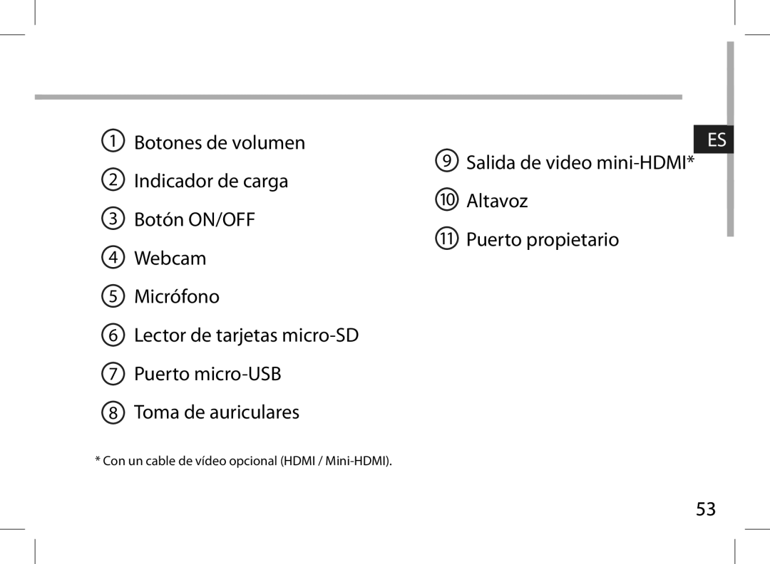 Archos 101XS user manual Con un cable de vídeo opcional Hdmi / Mini-HDMI 