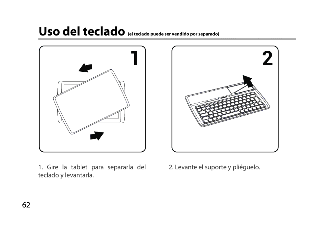 Archos 101XS user manual Uso del teclado el teclado puede ser vendido por separado 