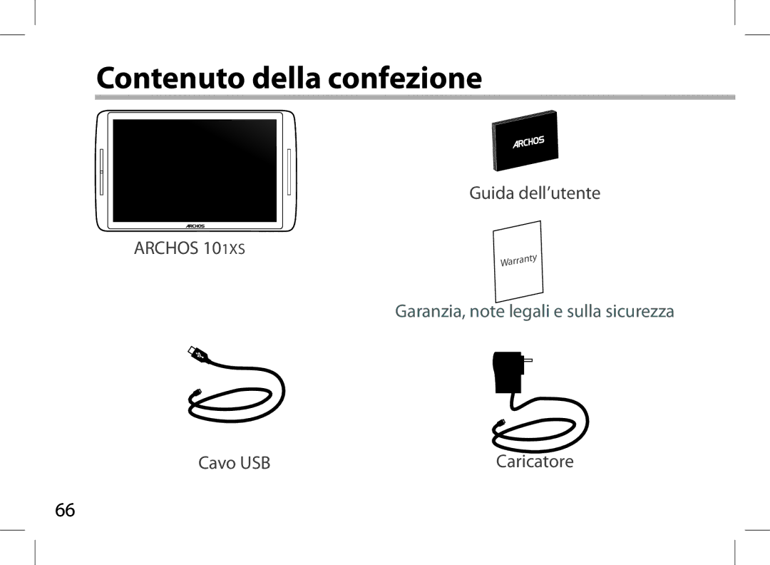 Archos 101XS user manual Contenuto della confezione 