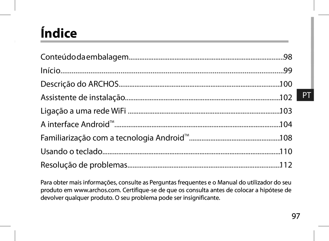 Archos 101XS user manual 100 