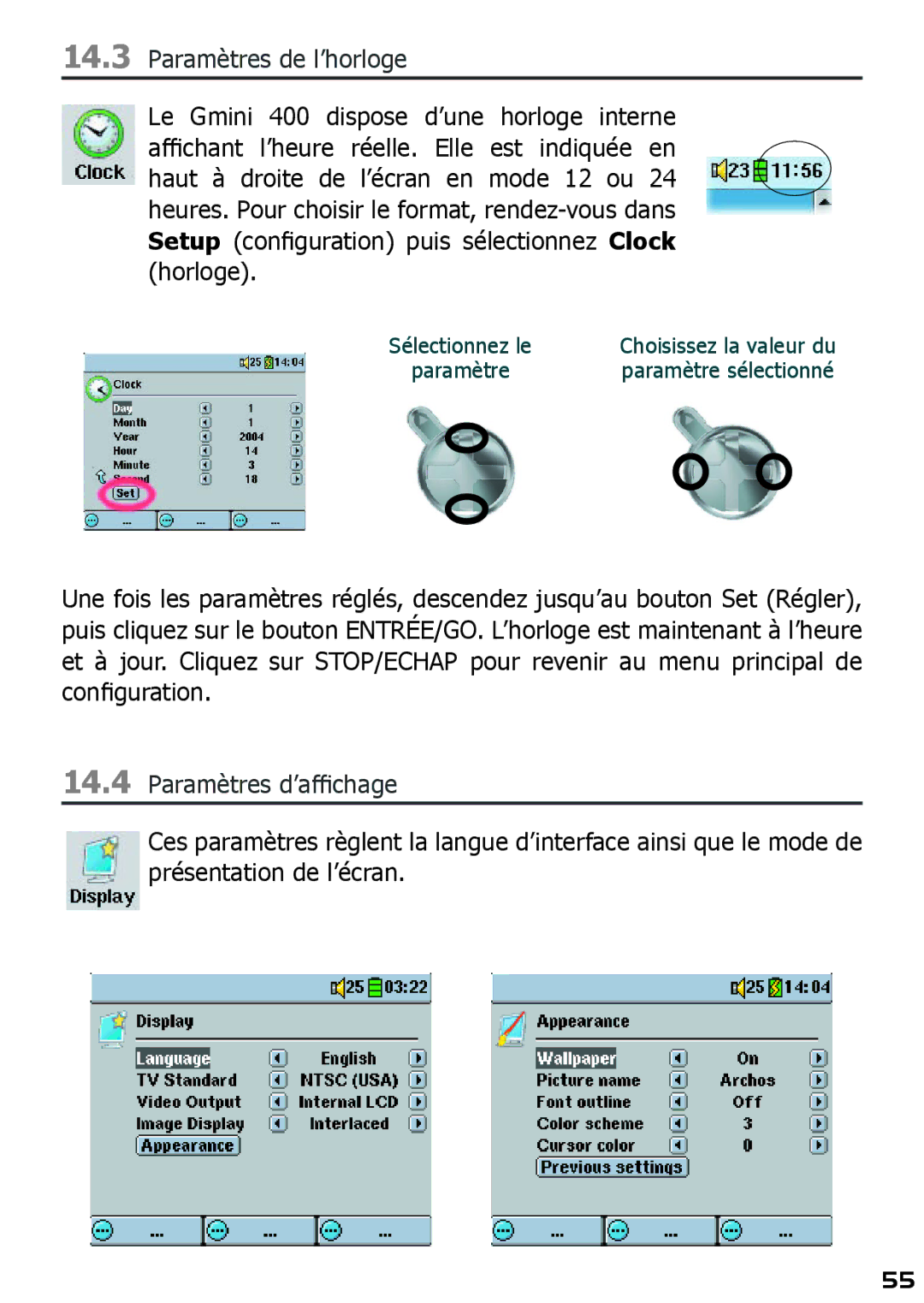 Archos 400 manuel dutilisation Sélectionnez le 