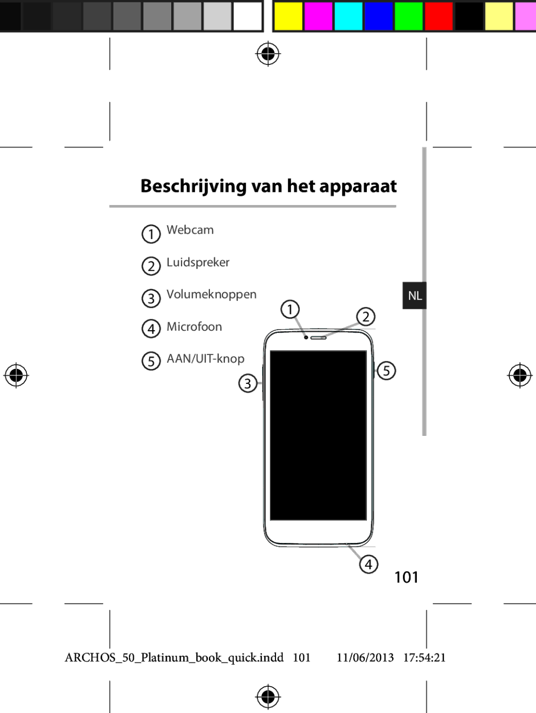 Archos 50 quick start Beschrijving van het apparaat, 101 