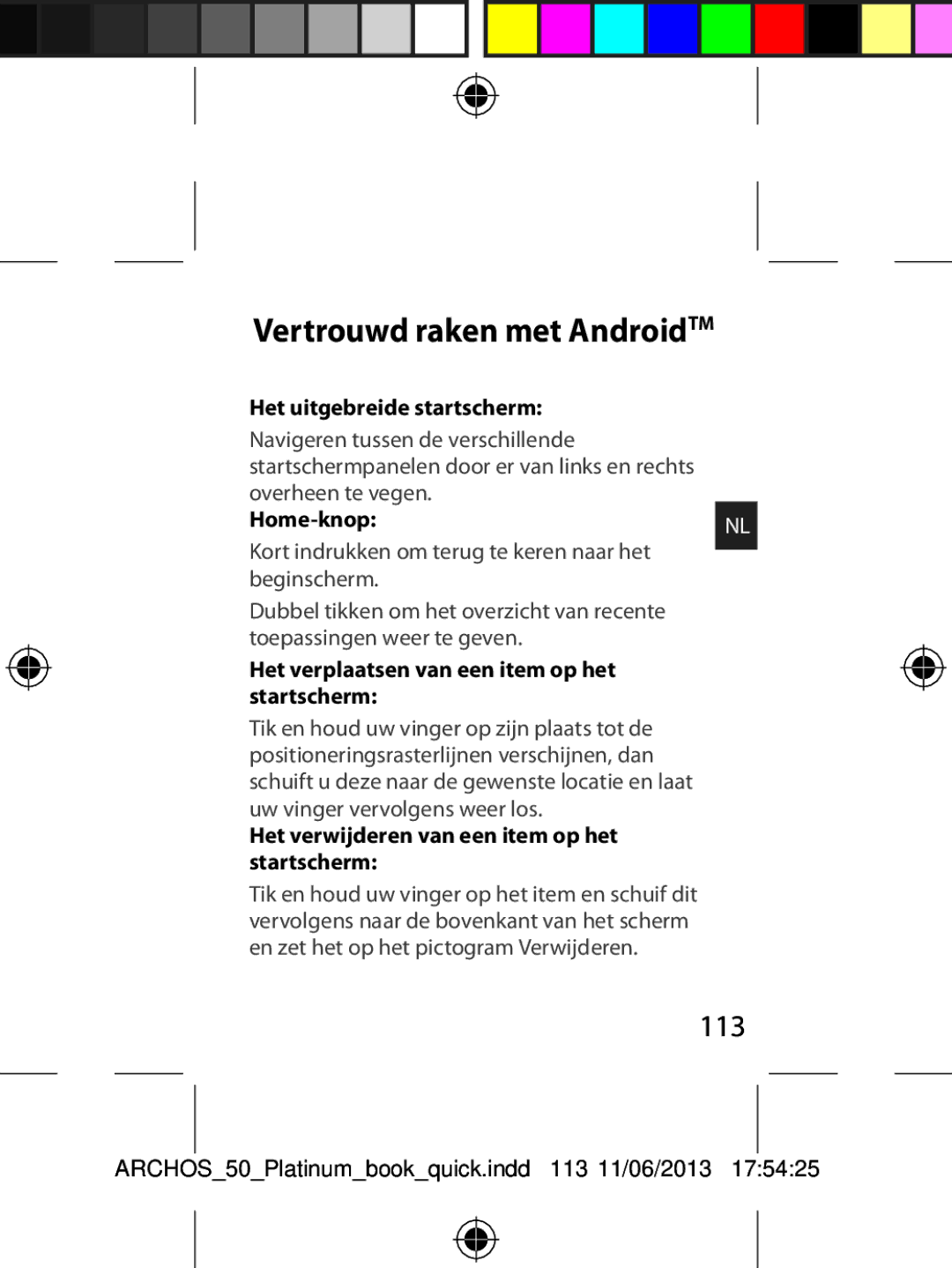 Archos 50 quick start Vertrouwd raken met AndroidTM, 113 