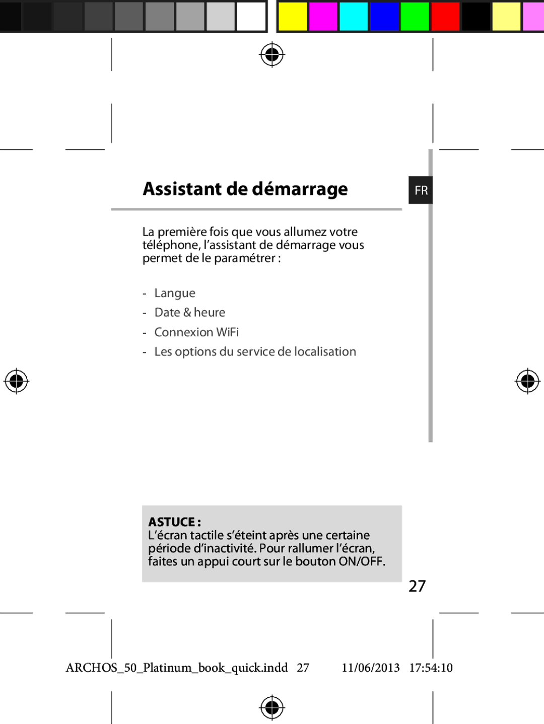 Archos 50 quick start Assistant de démarrage, Astuce 