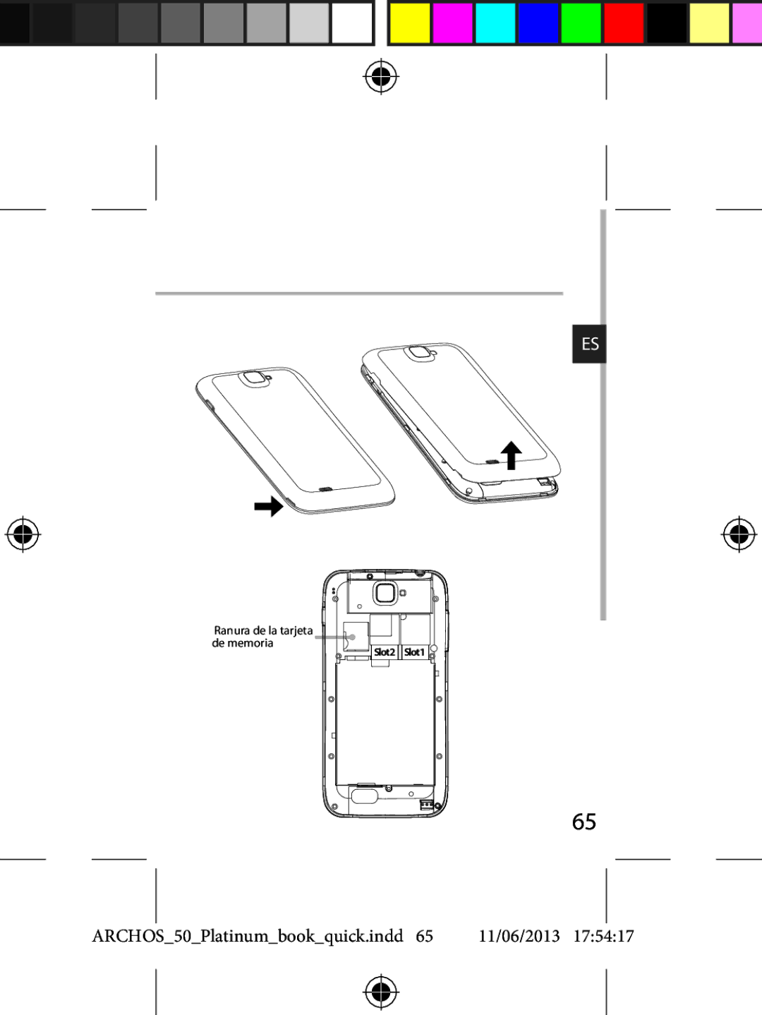 Archos 50 quick start Ranura de la tarjeta De memoria 