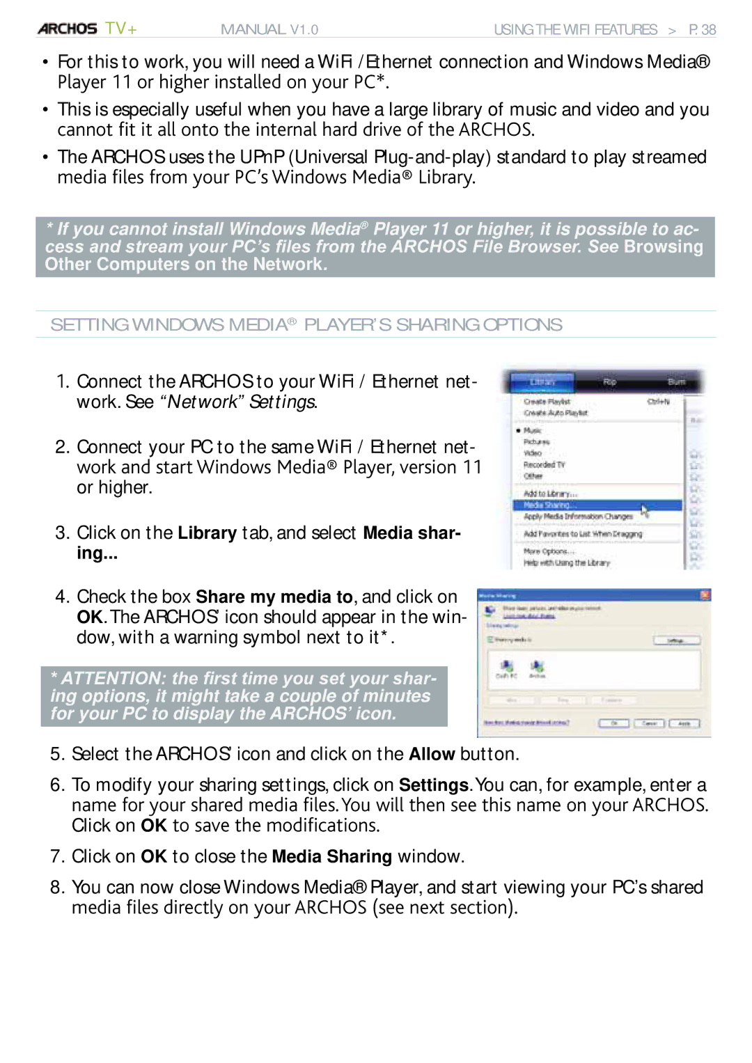 Archos 500973 user manual 2NCGTQTJKIJGTKPUVCNNGFQPQWT2%, OGFKCÒNGUFKTGEVNQPQWT#4%*15 UGGPGZVUGEVKQP 