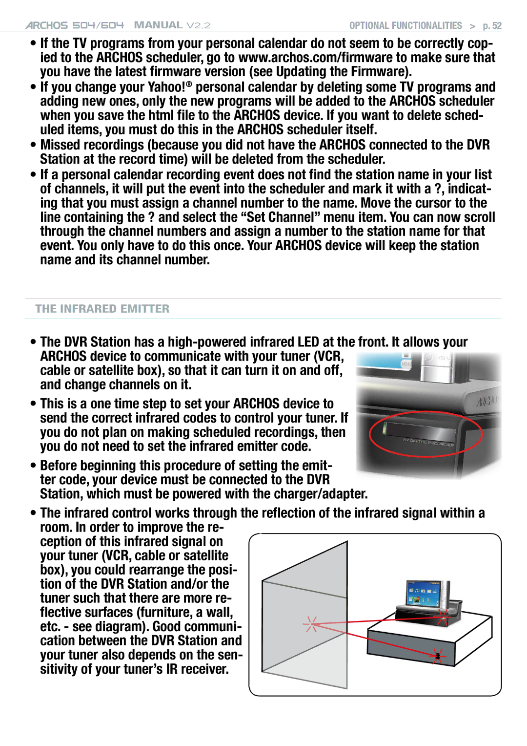 Archos 604 user manual Infrared Emitter 