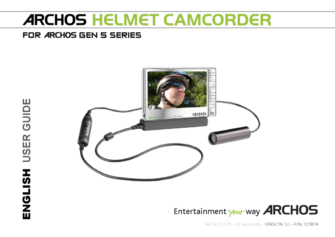 Archos 605 manual Helmet Camcorder 