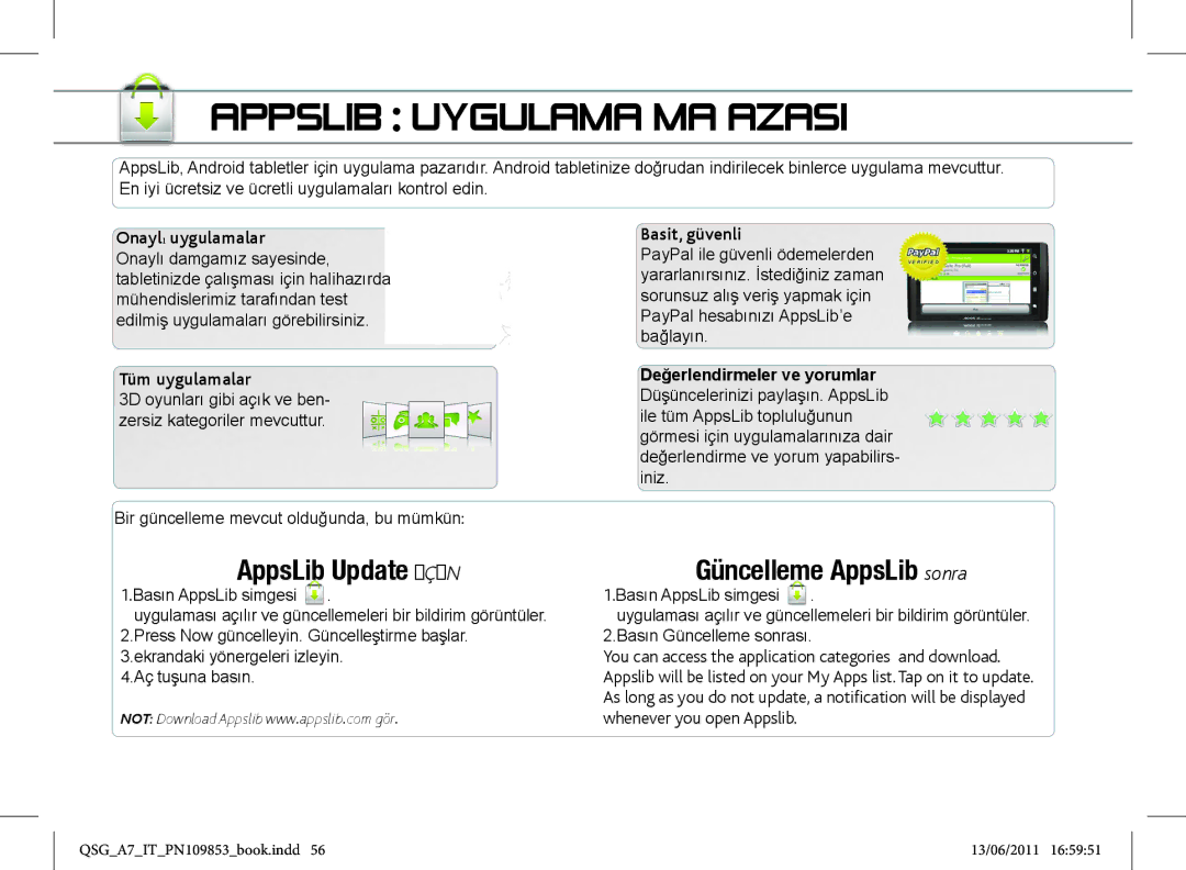 Archos 8700 Appslib Uygulama Mağazasi, Onaylı uygulamalar, Tüm uygulamalar, Bir güncelleme mevcut olduğunda, bu mümkün 