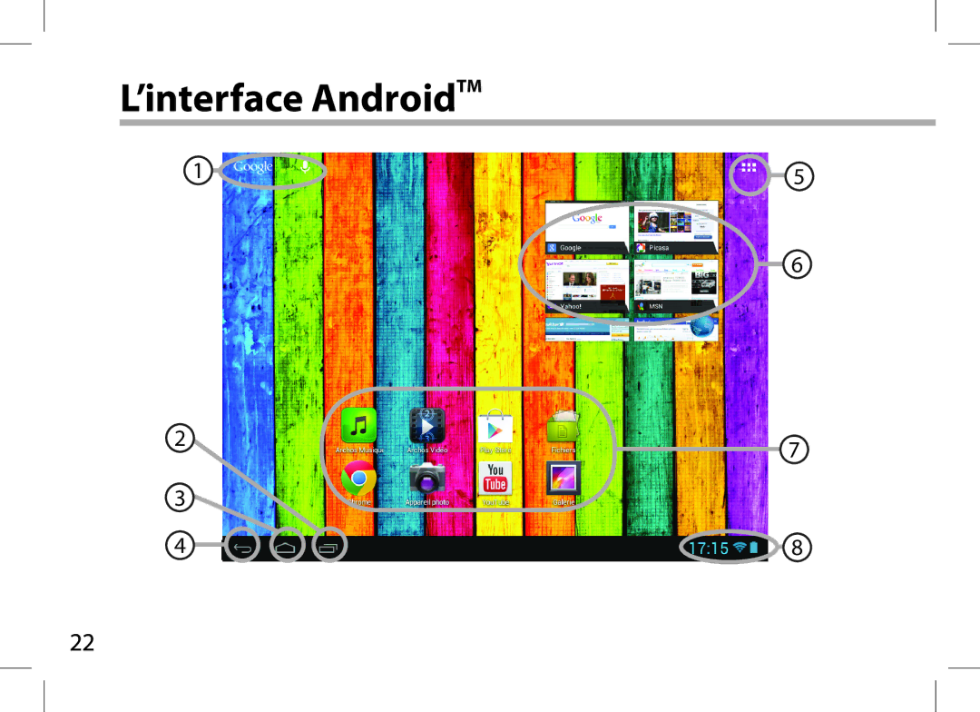 Archos AN8G4 quick start ’interface AndroidTM 